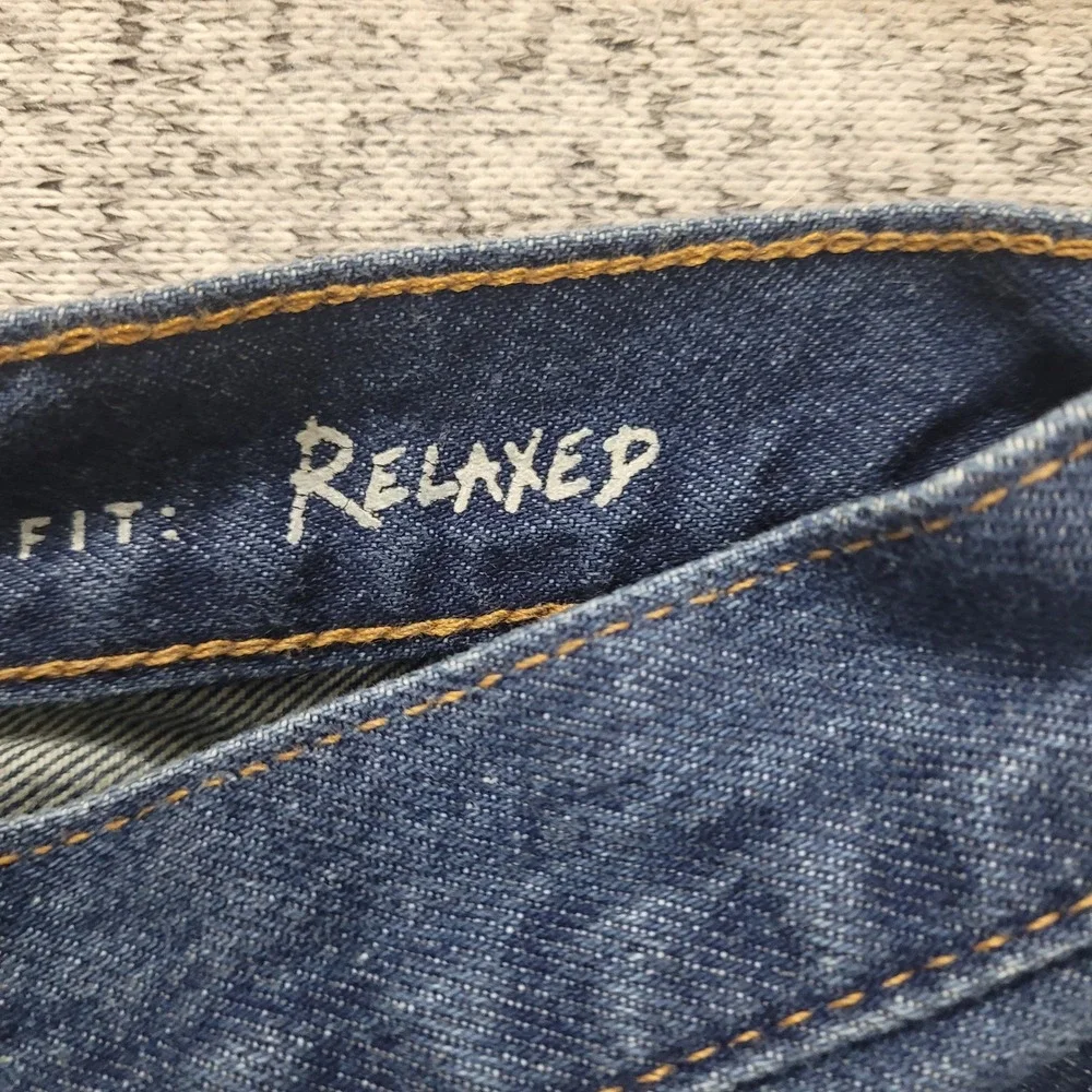 Eddie Bauer Mens Regular Fit Straight Leg Dark Wash Denim Jeans FLAW 36x34